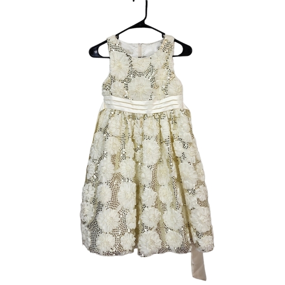 American Princess Kid's All Over Sequin Soutache Dress - 12 - Picture 2 of 6